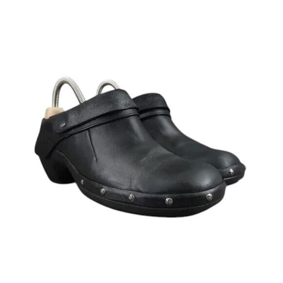 Merrell Shoes Womens 8 Slip On Clog Luxe Wrap Leather Fashion Comfort Stud Black - Picture 1 of 15